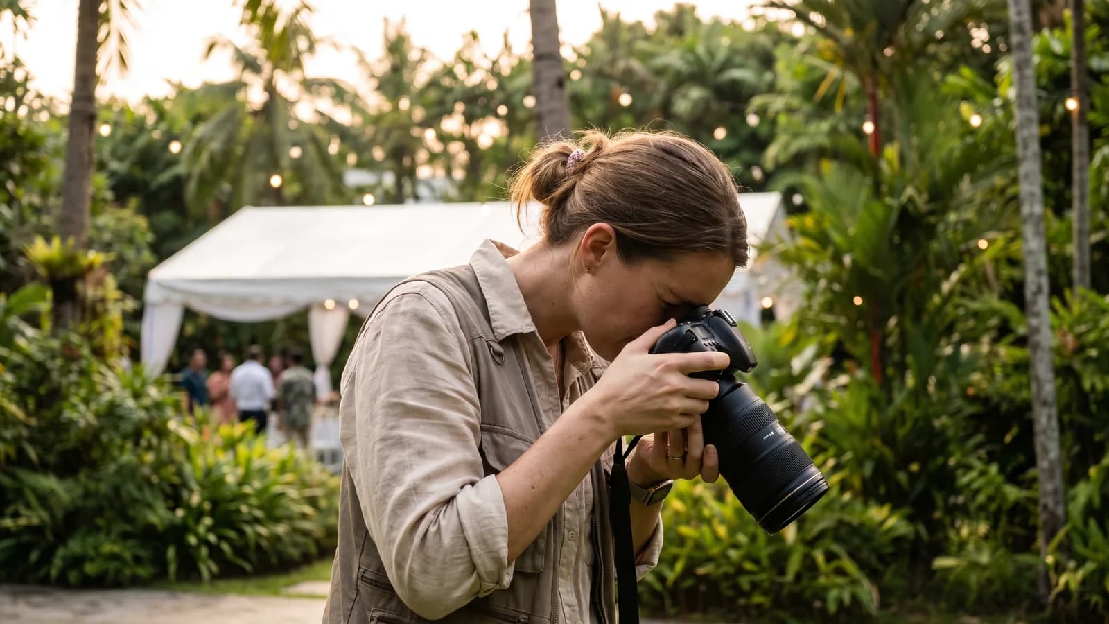 A wedding photographer at work in Singapore